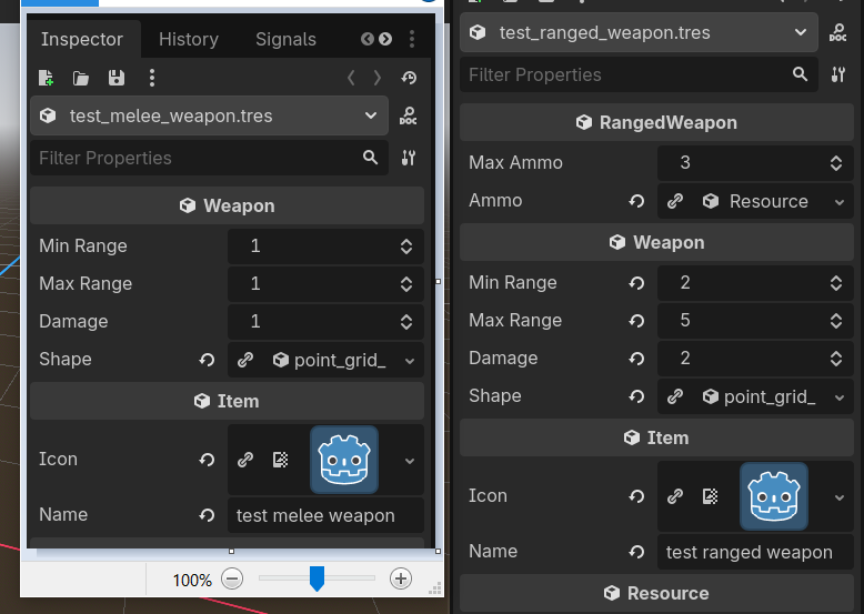 weapon comparison via paint